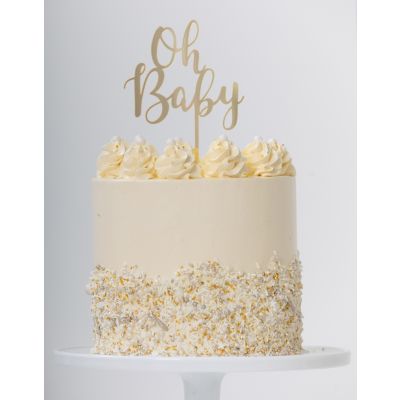 Five Star Cake Topper Oh Baby Gold