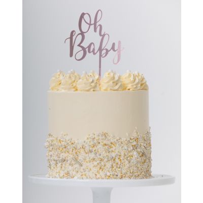 Five Star Cake Topper Oh Baby Rose Gold