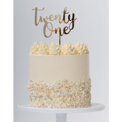Five Star Cake Topper Twenty One Gold