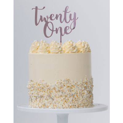 Five Star Cake Topper Twenty Rose Gold