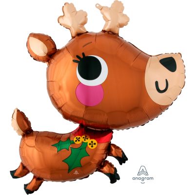 Anagram Foil SuperShape Adorable Reindeer (76cm x 76cm)