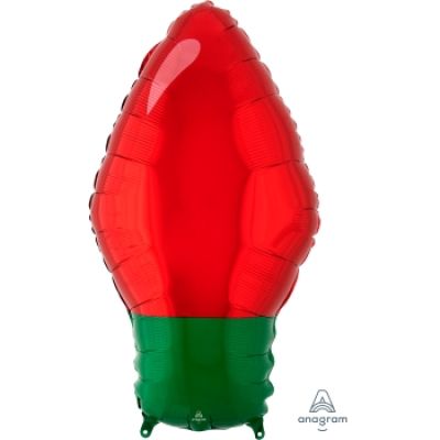 Anagram Foil Shape Red Christmas Light Bulb (27cm x 55cm)