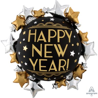 Anagram Foil Shape Satin Infused New Year (76cm x 76cm)