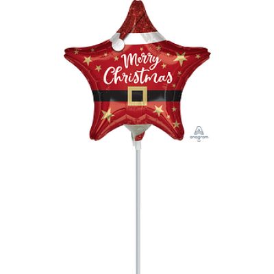 Anagram Microfoil 22cm (9&quot;) Santa Christmas Star - (Air Fill &amp; Unpackaged) 