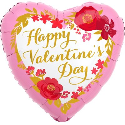 Anagram Foil Heart 45cm (18") Happy Valentines Day Floral Wreath