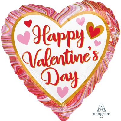 Anagram Foil Heart 45cm (18") Marbled Happy Valentines Day