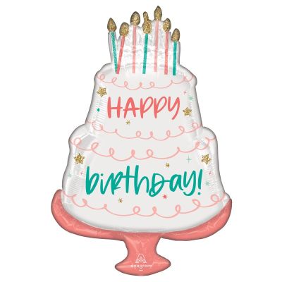 Anagram Foil Shape Happy Birthday Happy Cake Day (53cm x 71cm)