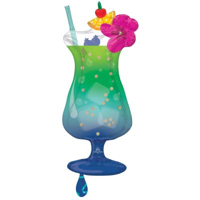 Anagram Foil Shape Tropical Blue Hawaiian Drink