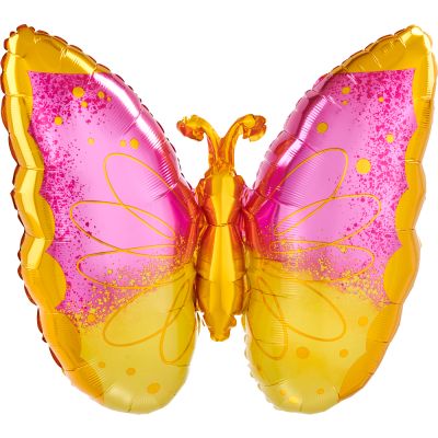 Anagram SuperShape Pink and Yellow Butterfly (63cm x 63cm)
