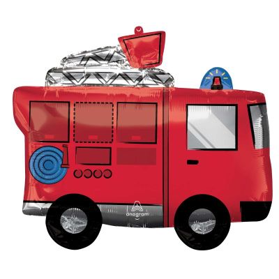 Anagram Foil SuperShape Fire Truck (66cm x 55cm)