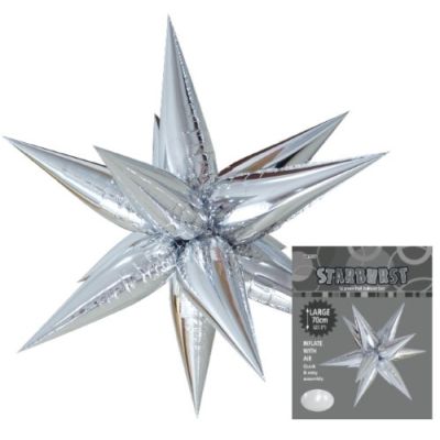Unique Foil Decorative Shape Starburst 70cm Silver