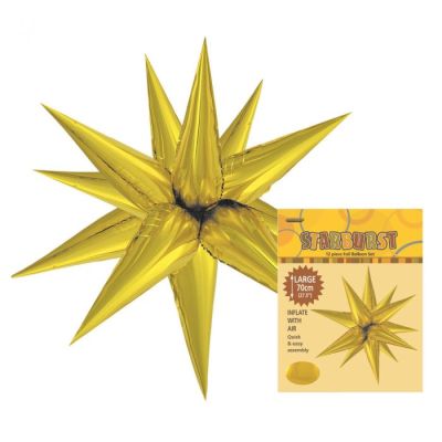 Unique Foil Decorative Shape Starburst 70cm Gold