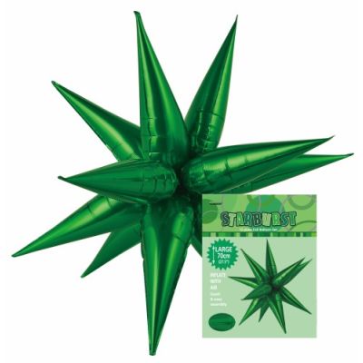 Unique Foil Decorative Shape Starburst 70cm Evergreen