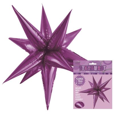 Unique Foil Decorative Shape Starburst 70cm Pretty Purple