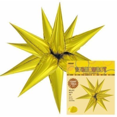 Unique Foil Decorative Shape Starburst 100cm Gold