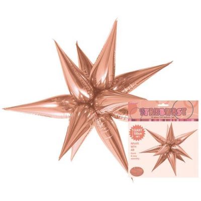 Unique Foil Decorative Shape Starburst 100cm Rose Gold