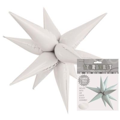 Unique Foil Decorative Shape Starburst 70cm White