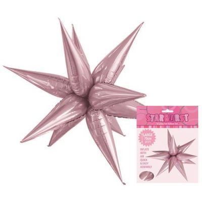 Unique Foil Decorative Shape Starburst 70cm Light Pink