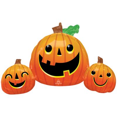 Anagram Foil Shape 35"(88cm) Smiley Pumpkin Trio