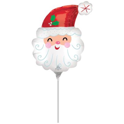 Anagram Microfoil 35cm (14&quot;) Mini Shape Satin Santa Head (Air Fill & Unpackaged)