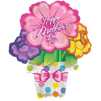 CTI Microfoil 22cm (9&quot;) Happy Mothers Day Flower Pot - Air fill (unpackaged) (Discontinued)