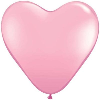 Qualatex Heart Latex 100/15cm (6") Standard Pink