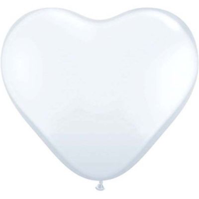 Qualatex Heart Latex 100/15cm (6") Standard White
