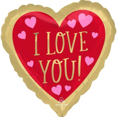 Anagram Foil Heart 45cm (18") I Love You Red and Gold