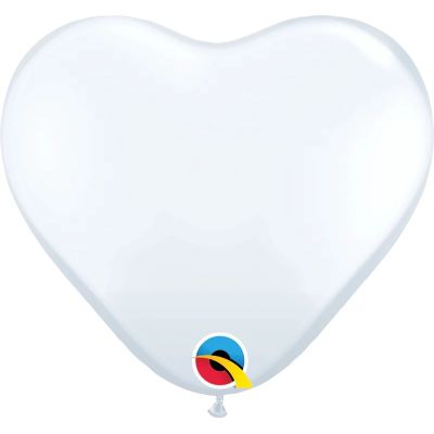 Qualatex Heart Latex 100/28cm (11") White