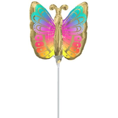 Anagram Microfoil 35cm (14&quot;) Mini Shape Colourful Butterfly (Air Fill & Unpackaged)