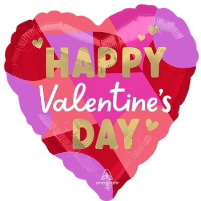 Anagram Foil Heart 45cm (18") Happy Valentines Day Blocking Lights