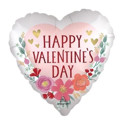 Anagram Foil Heart 45cm (18") Happy Valentines Day Satin Romantic Flower