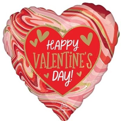 Anagram Foil Heart 45cm (18") Happy Valentines Day Twisty Marble