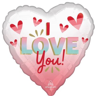 Anagram Foil Heart 45cm (18") I Love You Diffused Ombré