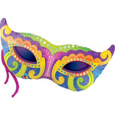Qualatex Holographic Foil Shape 100cm (38") Mardi Gras Mask