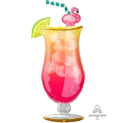 Anagram Foil Shape Flamingle Tropical Drink (50cm x 104cm)