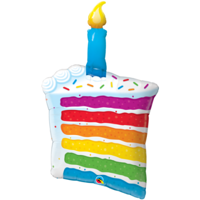 Qualatex Foil Shape 106cm (42") Rainbow Cake & Candle