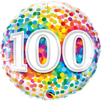 Qualatex Foil 45cm (18") 100 Rainbow Confetti