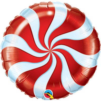 Qualatex Micro-Foil 22cm (9&quot;) Candy Swirl Red (Air Fill)