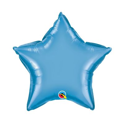 Qualatex Foil Solid Star 51cm (20") Chrome Blue - packaged