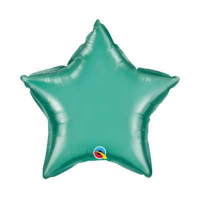 Qualatex Foil Solid Star 51cm (20") Chrome Green - packaged