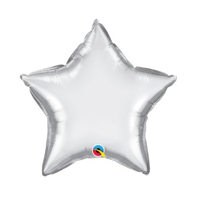 Qualatex Foil Solid Star 51cm (20") Chrome Silver - packaged