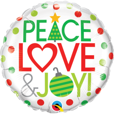 Qualatex Foil 45cm (18") Peace, Love & Joy