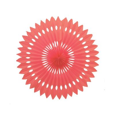 Five Star 40cm Paper Hanging Fan Coral