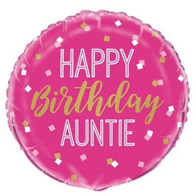 Unique Foil 45cm Happy Birthday Auntie