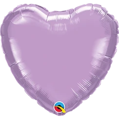 Qualatex Micro-Foil Solid Heart 10cm (4") Pearl Lilac (Air Fill & Unpackaged)