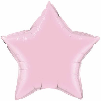 Qualatex Micro-Foil Solid Star 10cm (4") Pearl Pink (Air Fill & Unpackaged)