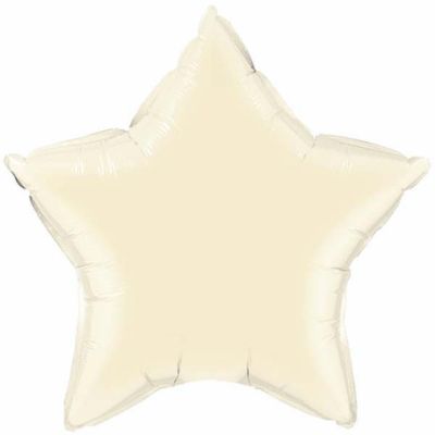 Qualatex Foil Solid Star 51cm (20") Pearl Ivory (Unpackaged)