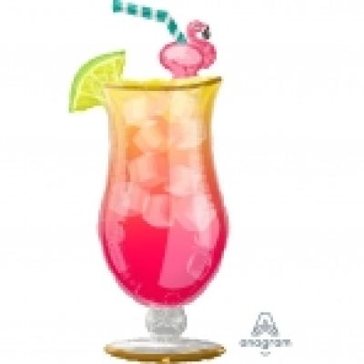 Anagram Foil Shape Flamingle Tropical Drink