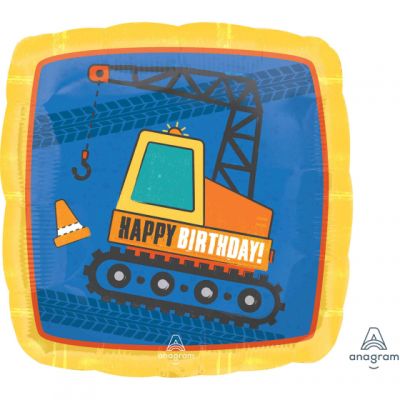 Anagram Foil 45cm (18") Construction Happy Birthday